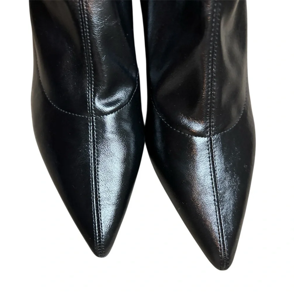Zara | Shiny Black Over the Knee Boots